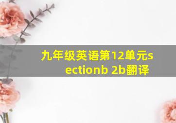 九年级英语第12单元sectionb 2b翻译